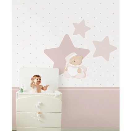 1 Puccio...Un due tre stella rosa carta da parati bambini camerette (1)