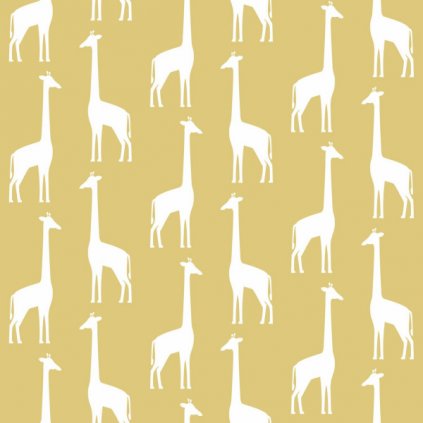 Tapeta Giraffes ochre yellow