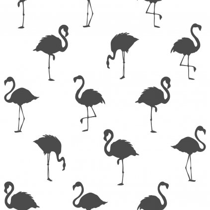 Tapeta Flamingos black and white