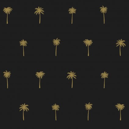 Tapeta Palm trees black and gold