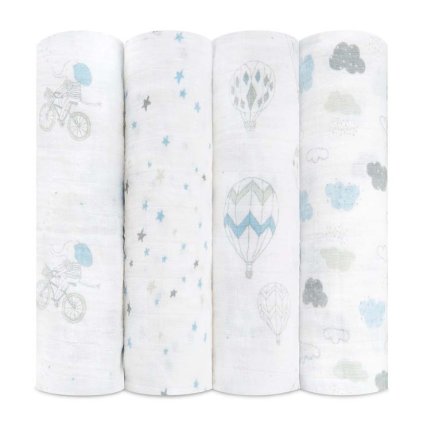 aden anais baby swaddle 4pk blue balloon stars night sky reverie 2066 0