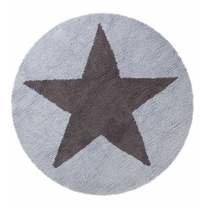 lorena canals reversible round rug star blue dark grey 4 8 82