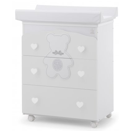 prebaľovací pult s vaničkou Fiocco biela (3v1) nunobaby.sk