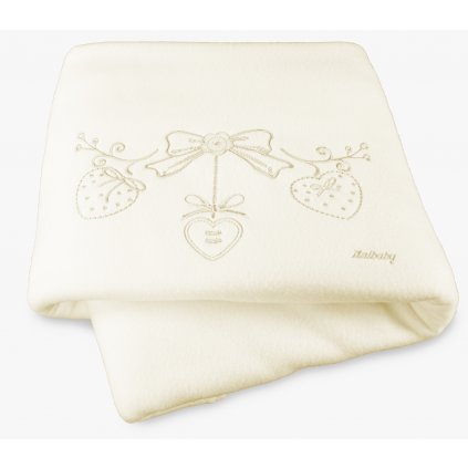 fleecová deka do postieľky Romantic slonovinová 110x150cm nunobaby.sk