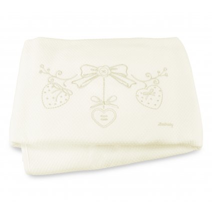 bavlnená deka do postieľky Romantic slonovinová 110x150cm nunobaby.sk