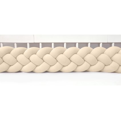 detský plyšový mantinel do postieľky - štvoritý pletenec smotanový nunobaby.sk