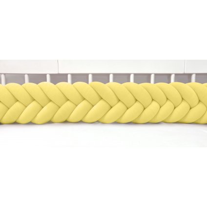 Plyšový mantinel do postieľky - päťkový pletenec žltý nunobaby.sk