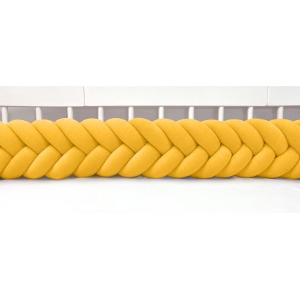 Plyšový mantinel do postieľky - päťkový pletenec medový nunobaby.sk