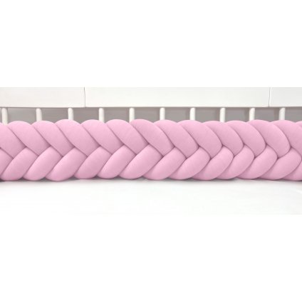 Plyšový mantinel do postieľky - päťkový pletenec ružový nunobaby.sk