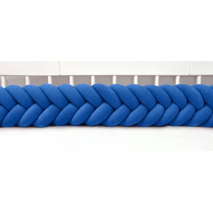 Plyšový mantinel do postieľky - päťkový pletenec modrý nunobaby.sk