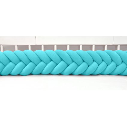 Plyšový mantinel do postieľky - päťkový pletenec tyrkysový nunobaby.sk