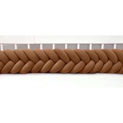 Plyšový mantinel do postieľky - päťkový pletenec čokoládový nunobaby.sk