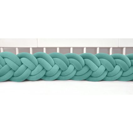 detský plyšový mantinel do postieľky - šesťkový pletenec tmavomätový nunobaby.sk