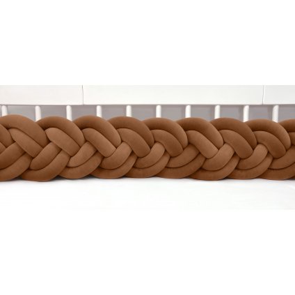 detský plyšový mantinel do postieľky - šesťkový pletenec čokoládový nunobaby.sk