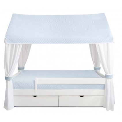 detská posteľ v tvare domčeka modrá 160x80cm nunobaby.sk
