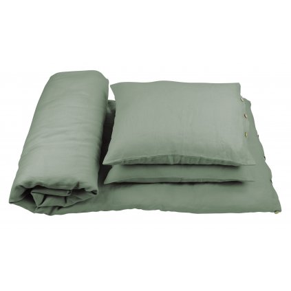 posteľná obliečka 100 % ľan olivová 140x200cm nunobaby.sk