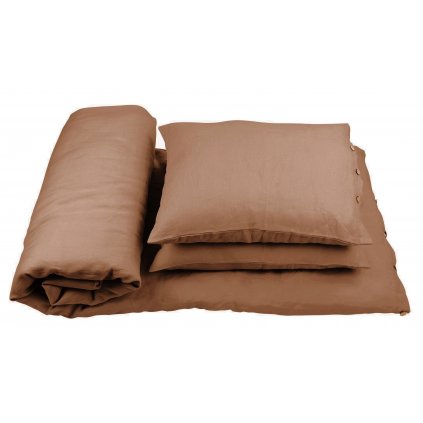 posteľná obliečka 100% ľan čokoládová 140x200cm nunobaby.sk