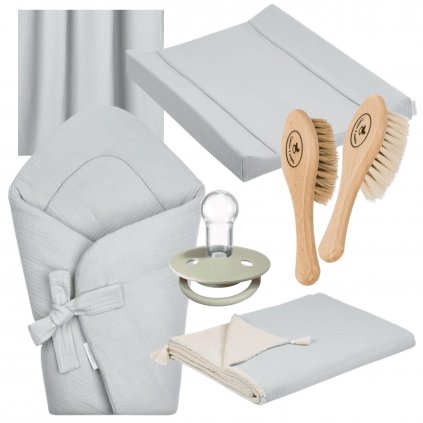 novorodenecká súprava mušelinová šedá nunobaby.sk