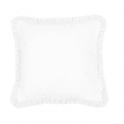 Boho vankúš zdobený strapcami biely nunobaby.sk