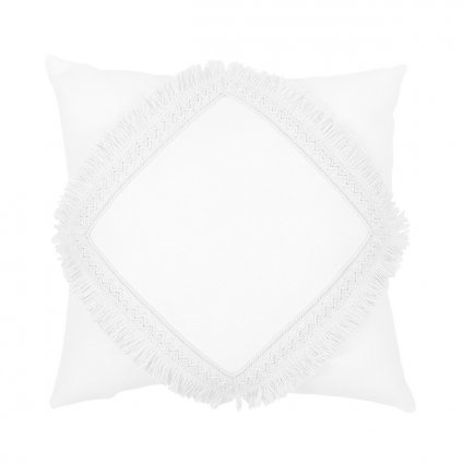 Boho vankúš so strapcami biely nunobaby.sk