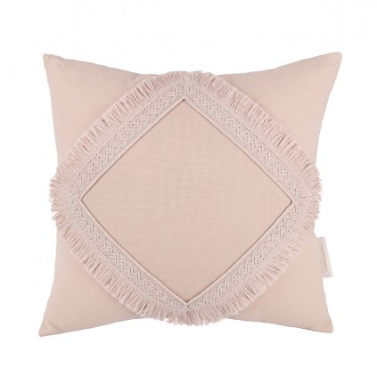 Boho vankúš so strapcami pudrovo ružová 5 nunobaby.sk