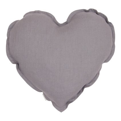 Pure Nature dekoračný vankúš srdce zo 100% ľanu šedá nunobaby.sk