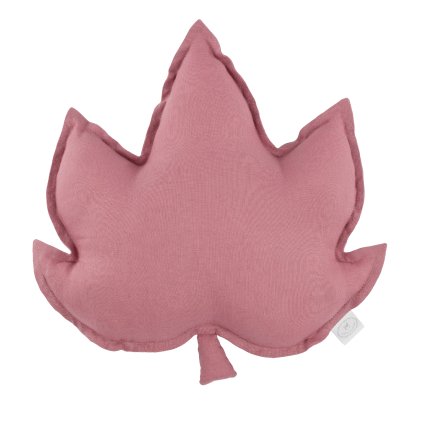 Pure Nature dekoračný vankúš javorový list zo 100% ľanu ružová nunobaby.sk