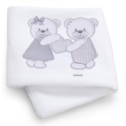 Italbaby fleecová deka do postieľky Dolci Coccole šedá 110x150cm nunobaby.sk