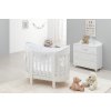 oválna detská postieľka s matracom a komplet výbavou Romantic biela nunobaby.sk