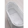 oválna detská postieľka s matracom a komplet výbavou Love biela nunobaby.sk