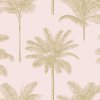 Tapeta Palm trees soft pink and gold