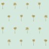 Tapeta Palm trees mint green and gold