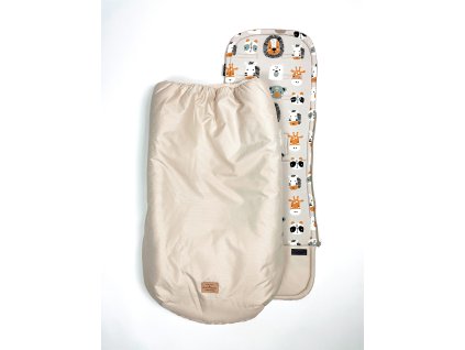 Podložka do kočárku se zateplenou dekou jaro/podzim - krémové ZOO
