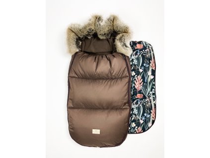 zimní fusak 2v1 - máky na černé