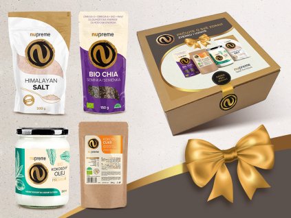 Dárkový balíček NUPREME Bio & Raw himálajská sůl kokosový cukr chia semínka kokosový olej