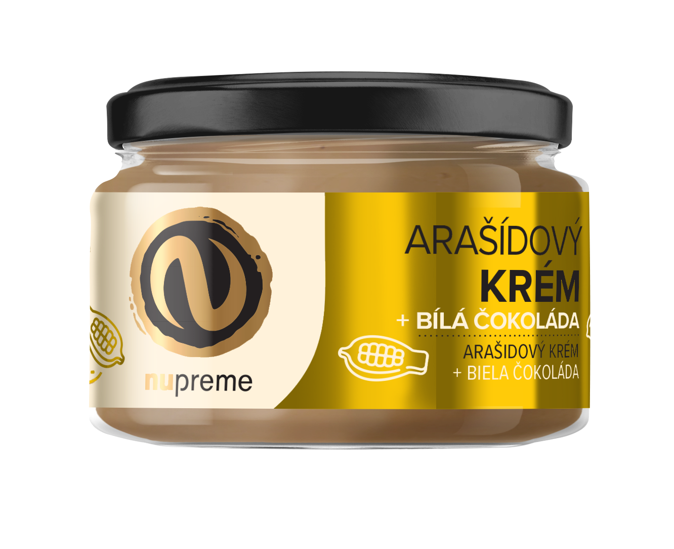 Arašídový krém s bílou čokoládou 220g NUPREME Obrázek