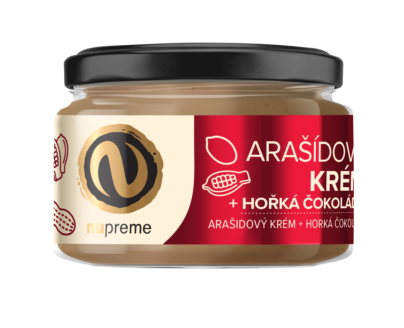 Arašídový krém s hořkou čokoládou 220g NUPREME Obrázek