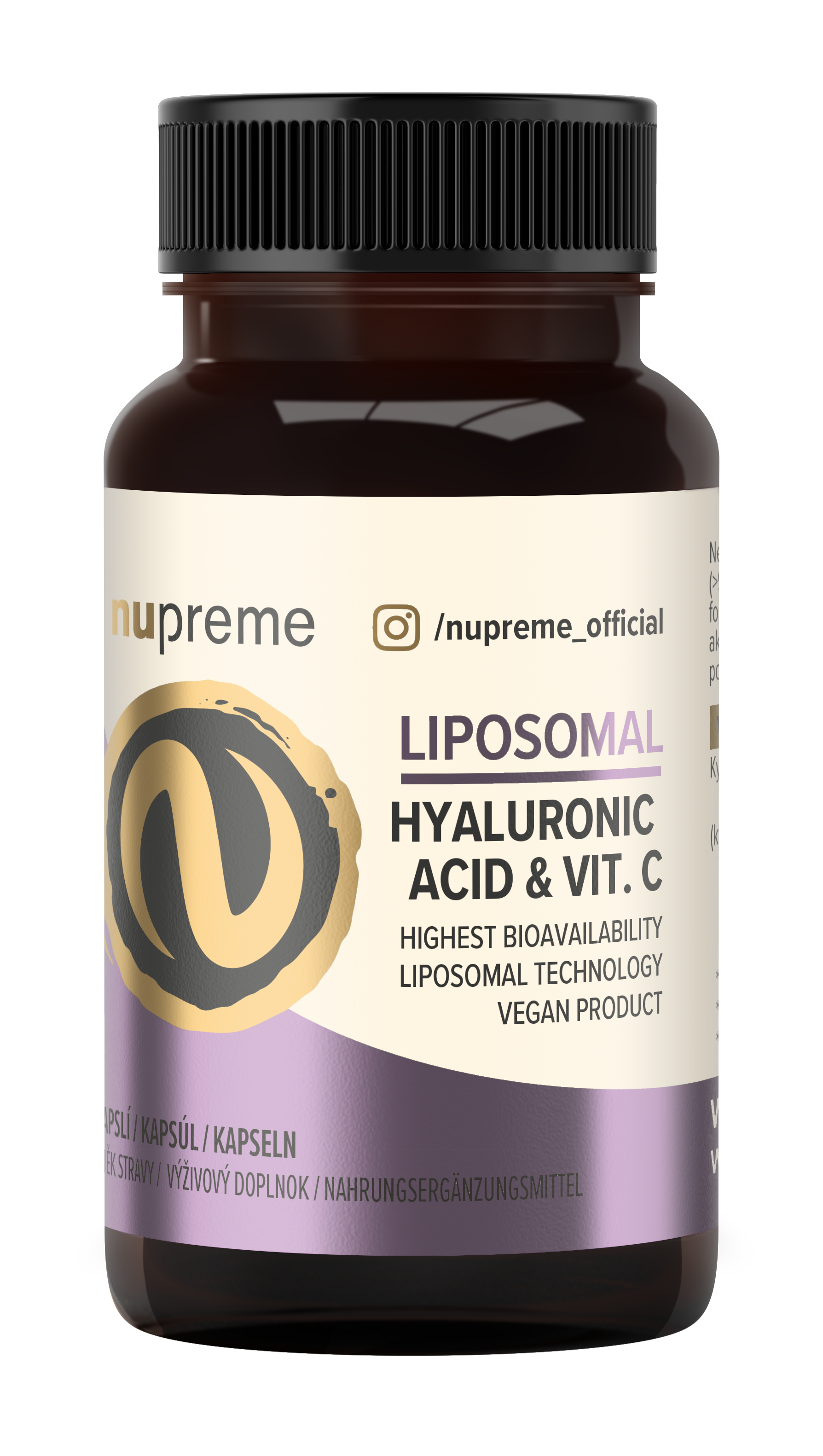 Liposomal kyselina hyaluronová + Vit. C 30 kapslí NUPREME Obrázek