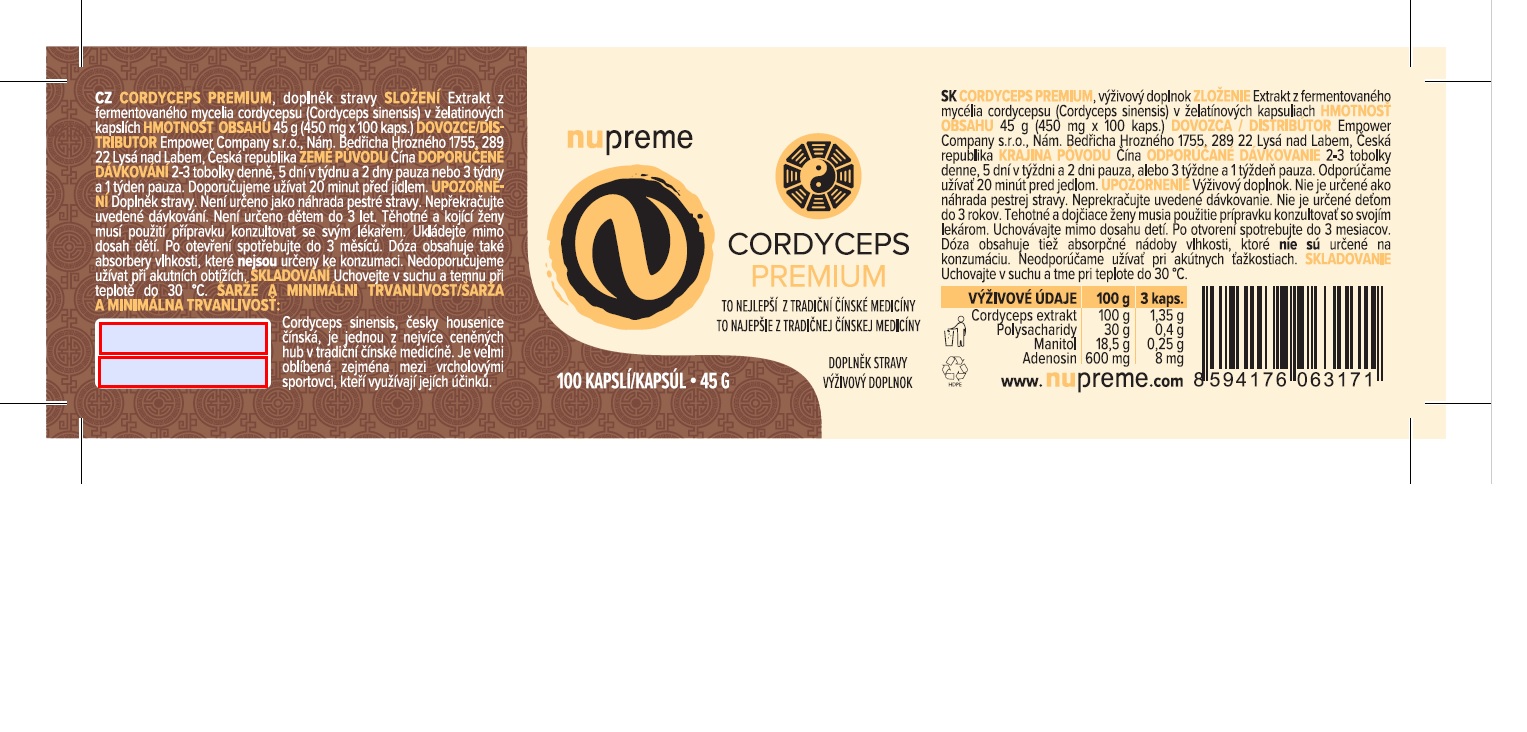Cordyceps extract 100 kapslí NUPREME Obrázek