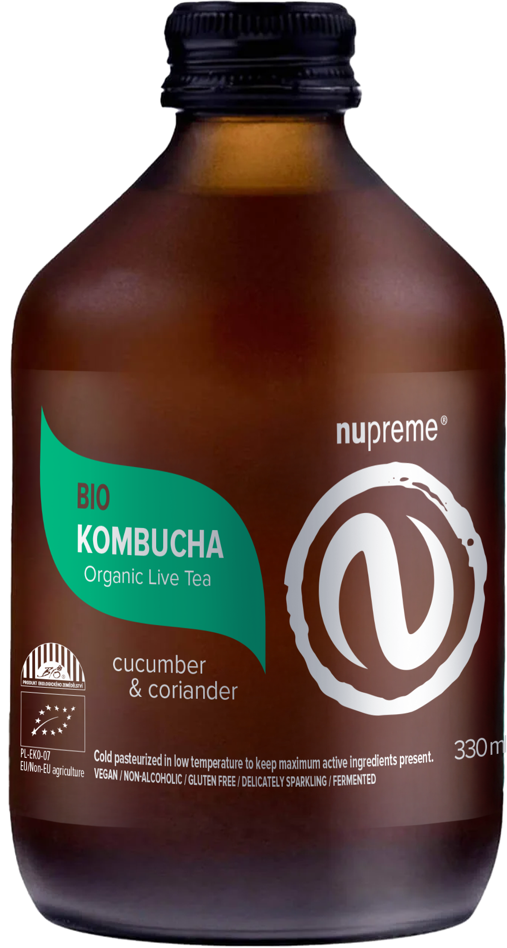 Nupreme Kombucha Cucumber & Coriander 330 ml BIO
