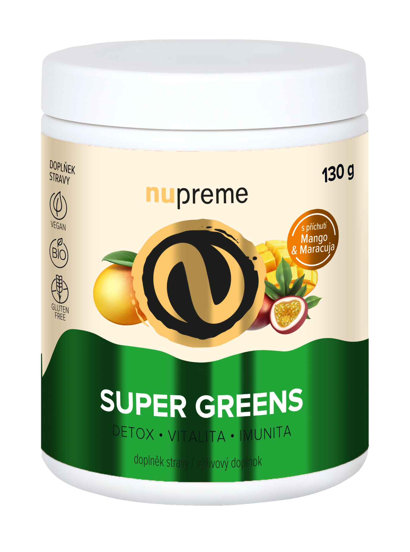 Nupreme Super Greens Mango & Maracuja 130g BIO