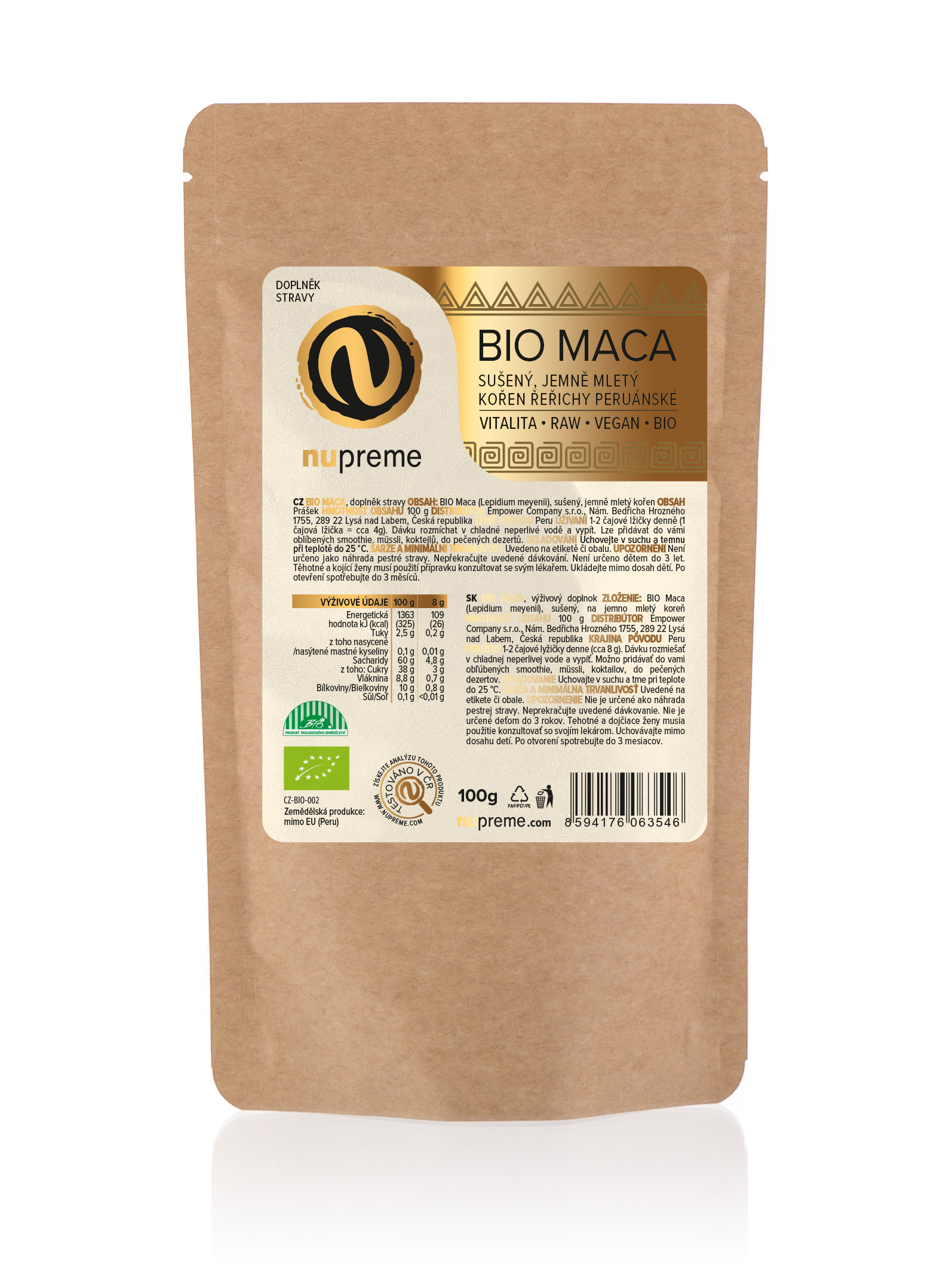 Levně Maca 100 g BIO NUPREME