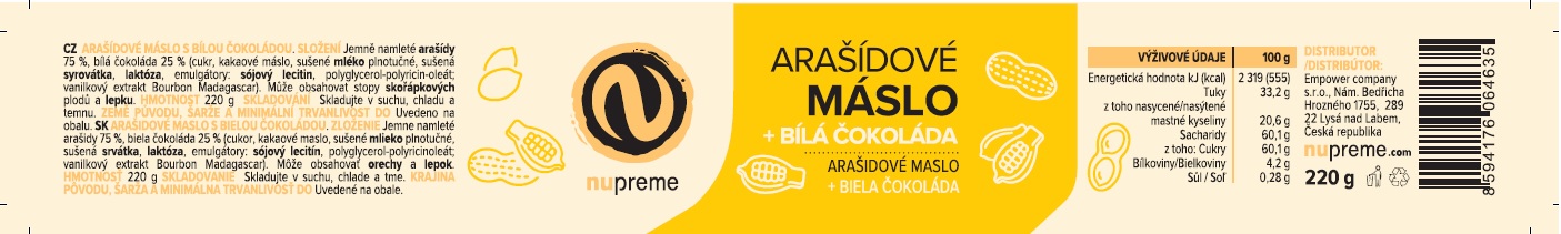 Arašídové krémy s čokoládou NUPREME Obrázek