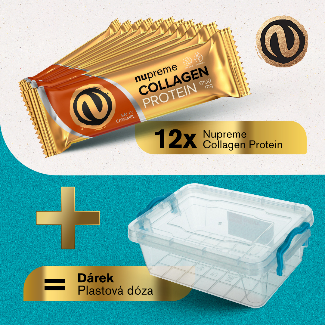 Nupreme Proteinové tyčinky 12 ks v plastové dóze Příchuť: Slaný karamel Obrázek