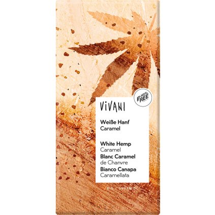 BIO Bílá čokoláda s konopím a karamelem VIVANI 80g