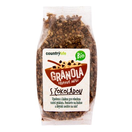 BIO Granola - křupavé ovesné müsli s čokoládou COUNTRY LIFE 350g