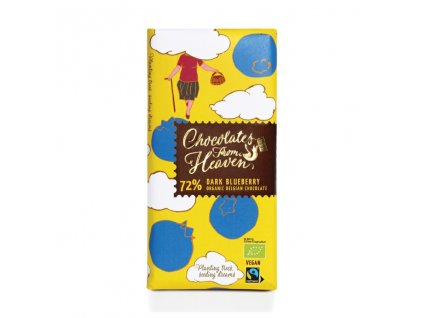 Chocolates From Heaven BIO horka cokolada s boruvkami 72% 100g