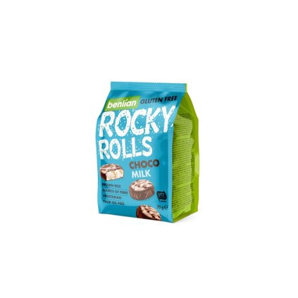 Rýžový snack s čokoládovou polevou Rocky Rolls BENLIAN 70g