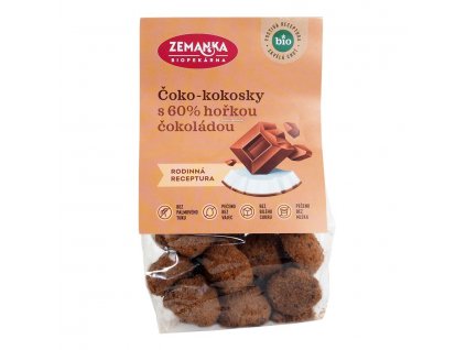 BIO čoko kokosky s 60% hořkou čokoládou ZEMANKA 100g