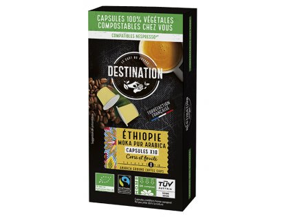 BIO kávové kapsle Arabica Moka Etiopie DESTINATION 10x5,5g